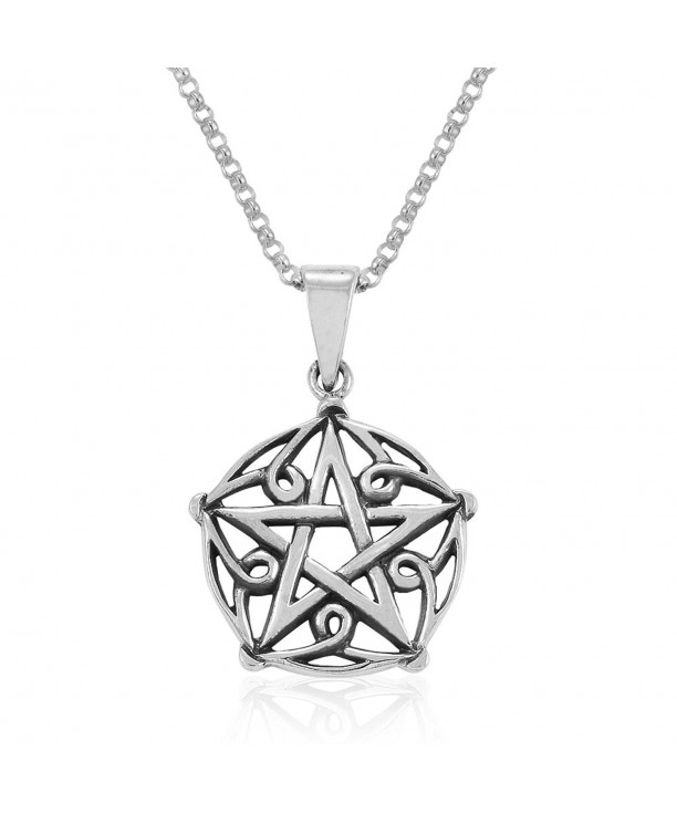 Sterling Silver Pentacle Pentagram Necklace