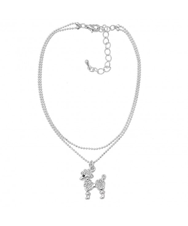 Spinningdaisy Silver Plated Poodle Anklet