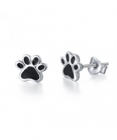 Sterling Silver Puppy Print Earrings