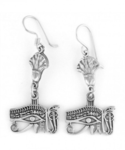 Egyptian Jewelry Silver Horus Earrings