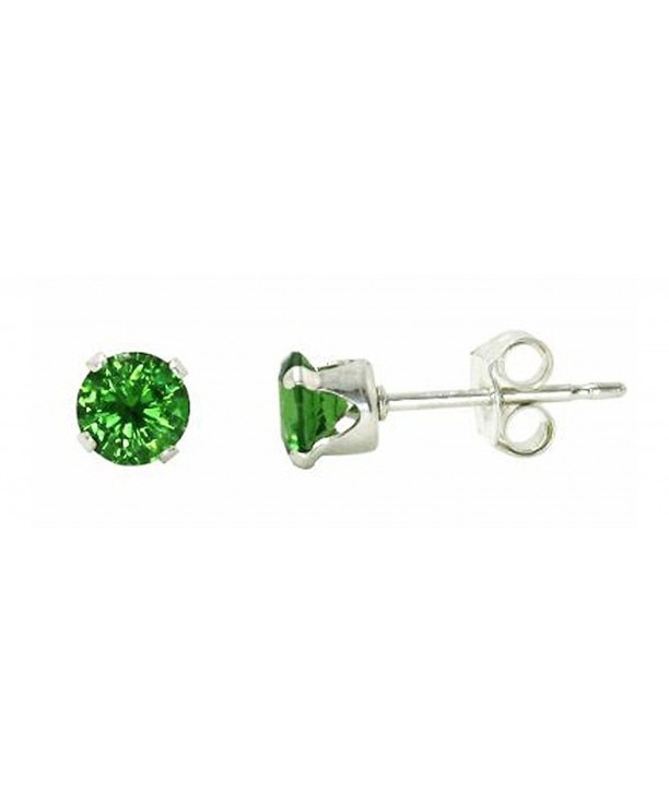 Sterling Silver Green Zirconia Earrings