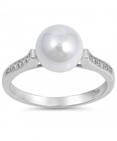 White Simulated Beautiful Sterling Silver