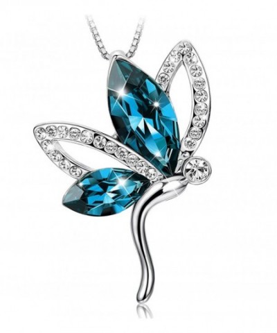 KesaPlan Butterfly Dragonfly Crystal Necklace Women Crystals Swarovski