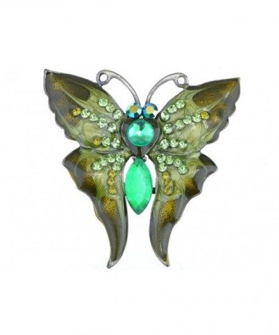 Alilang Antique Silvery Rhinestones Butterfly