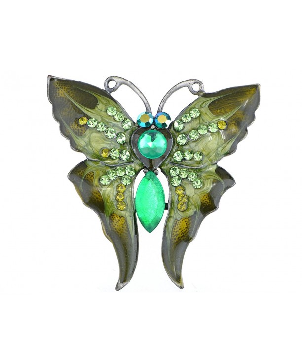 Alilang Antique Silvery Rhinestones Butterfly