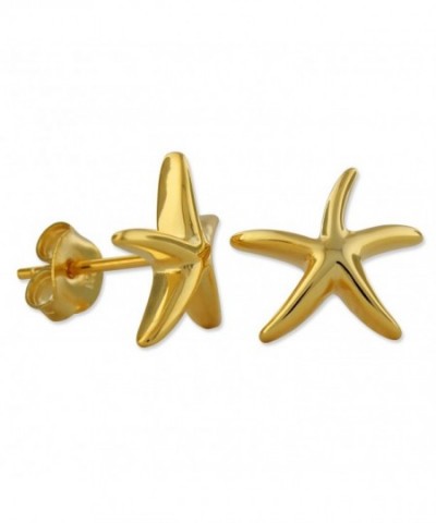 Yellow Sterling Silver Starfish Earrings