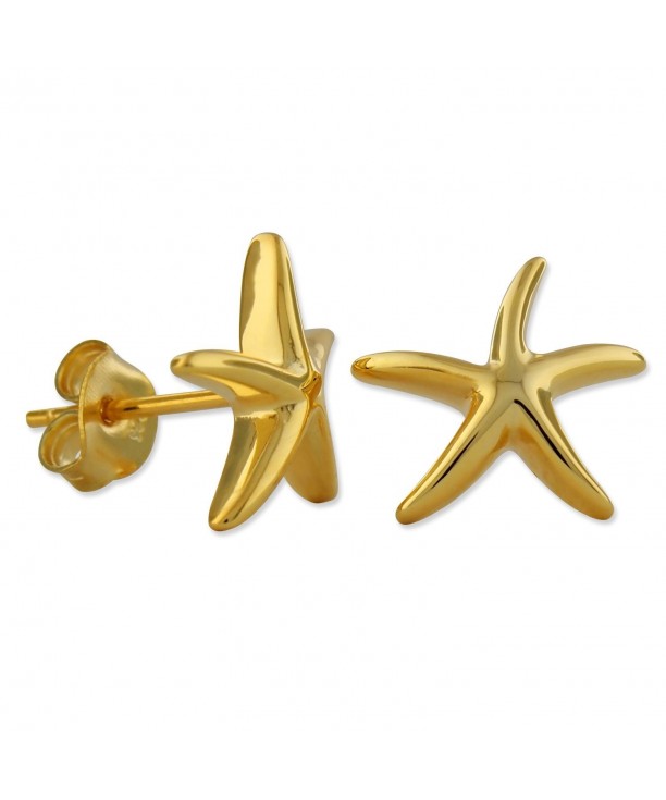 Yellow Sterling Silver Starfish Earrings