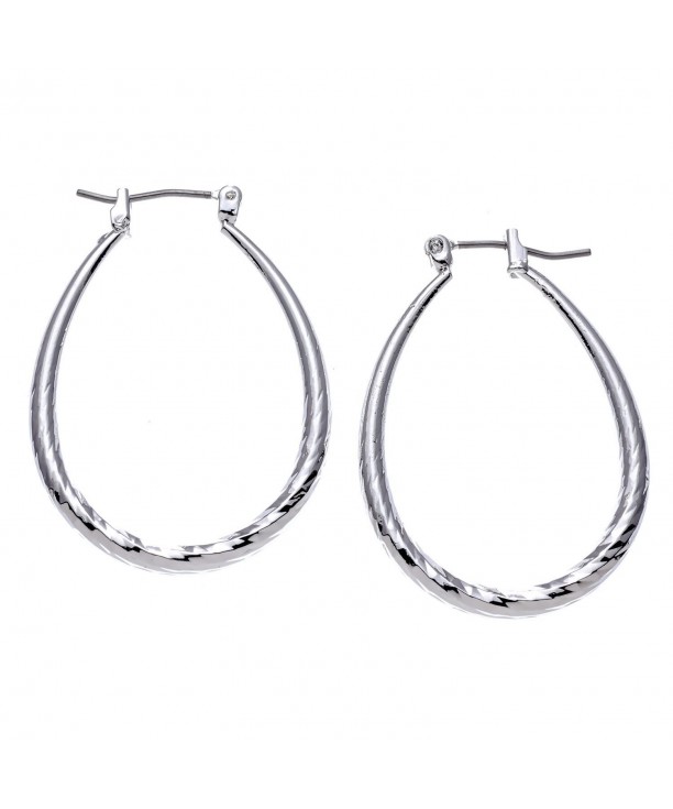 Silvertone Hollow Earrings Surgical Steel