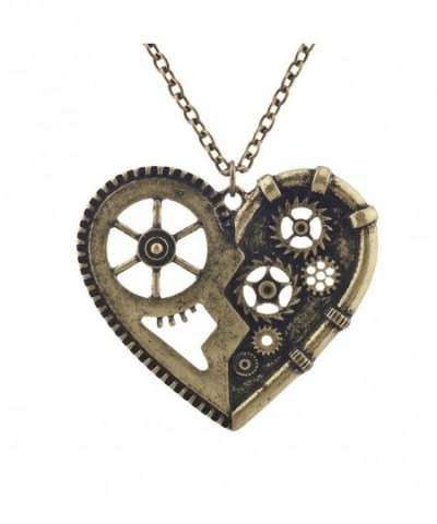 Lux Accessories Steampunk Gearwork Necklace