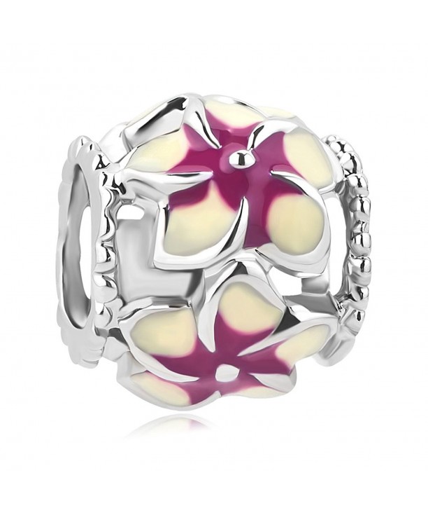 LovelyCharms Flower European Bracelets Purple