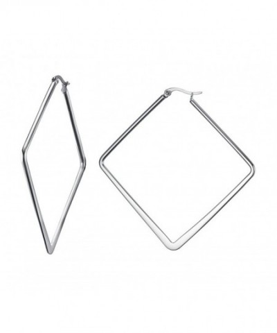 Stainless Oversize Square shaped Polished Geometric