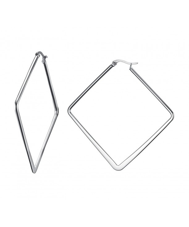 Stainless Oversize Square shaped Polished Geometric