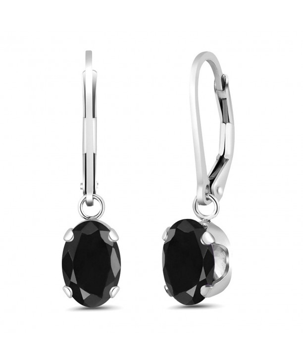 Black Sapphire Sterling Silver Earrings