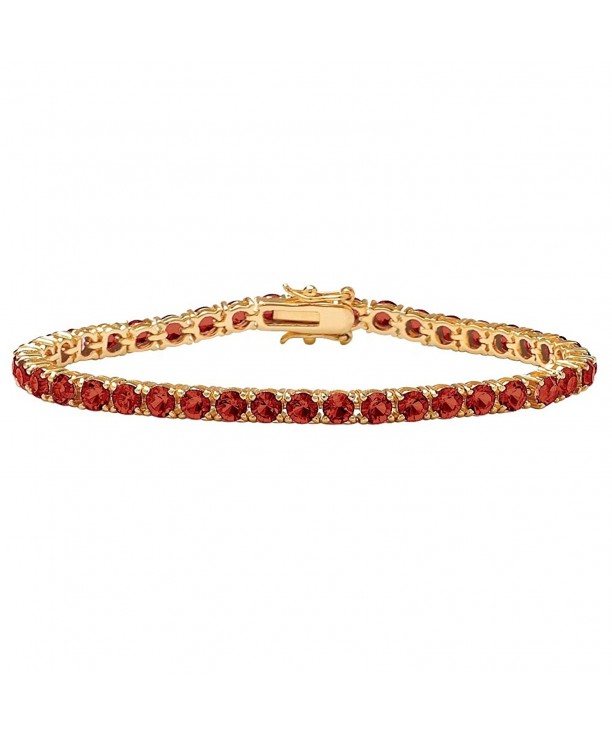Simulated Birthstone Gold Plated Tennis Bracelet
