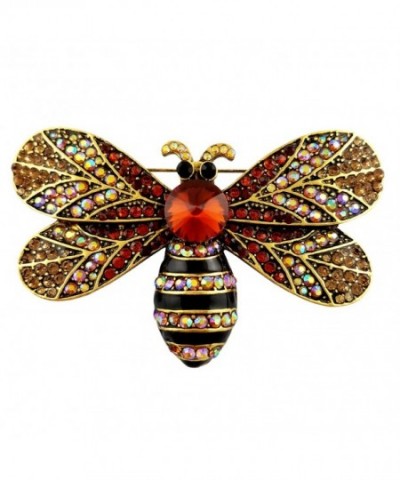 SELOVO Honeybee Brooch Austrian Crystal