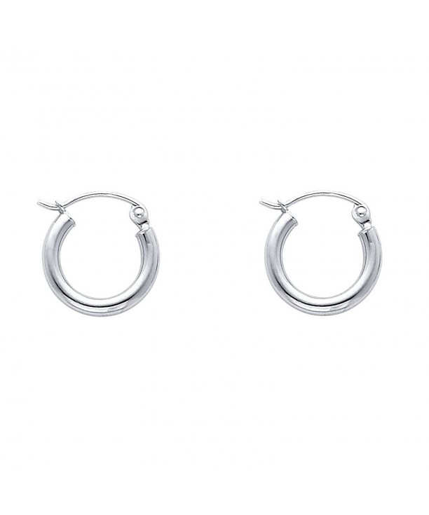 White Gold Thickness Hinged Earrings