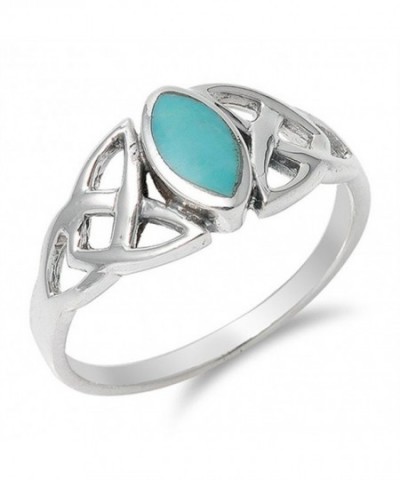 Simulated Turquoise Marquise Sterling Silver