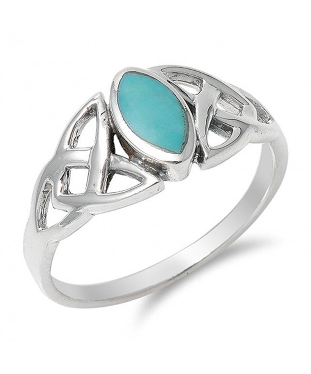 Simulated Turquoise Marquise Sterling Silver