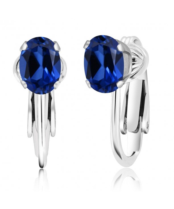 Sterling Silver Simulated Sapphire Earrings