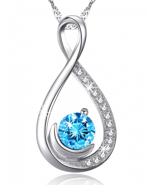 Infinity Aquamarine Swarovski Birthstone Anniversary