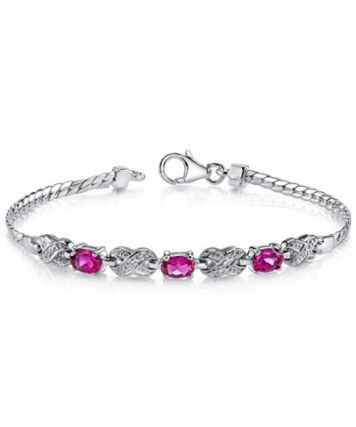 Luxurious Created Gemstone Bracelet Sterling