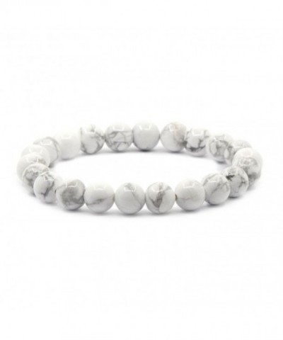 Natural Howlite Gemstone Stretch Bracelet