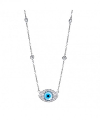 Platinum Sterling Zirconia Necklace Adjustable