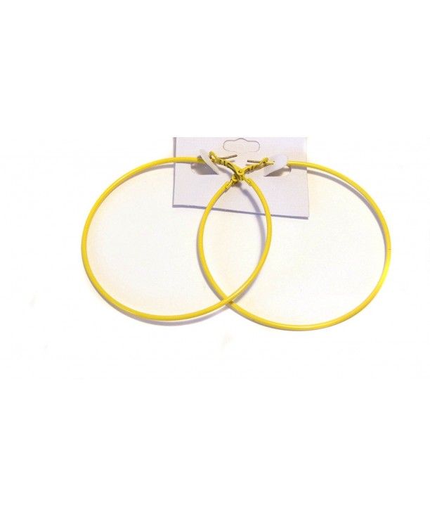 Yellow Hoop Earrings Simple Thin
