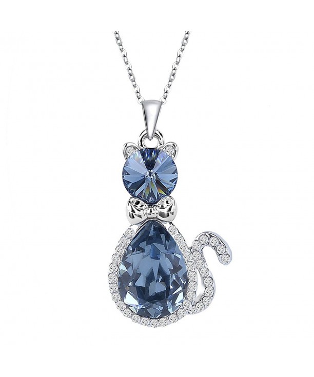 EleQueen Silver tone Necklace Teardrop Swarovski