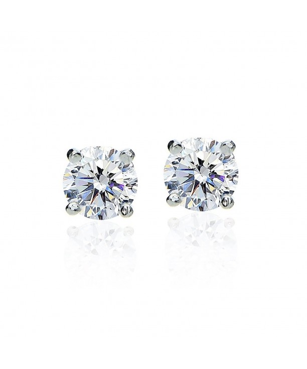 Sterling Solitaire Earrings Swarovski Zirconia