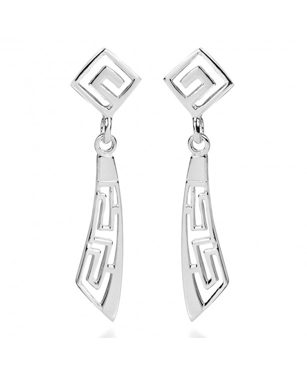 Abstract Sterling Silver Dangle Earrings