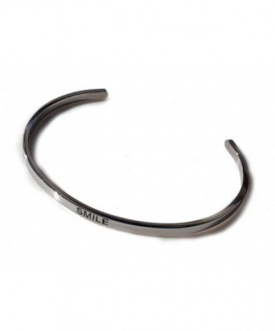 Inspirational Smile Engraved Stainless Bracelet