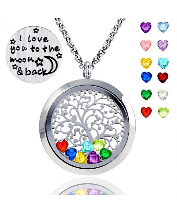 Floating Necklace Birthstones Include polished