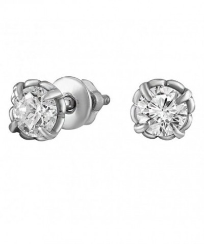 Rhodium Plated Sterling Earrings Zirconia Gemstones