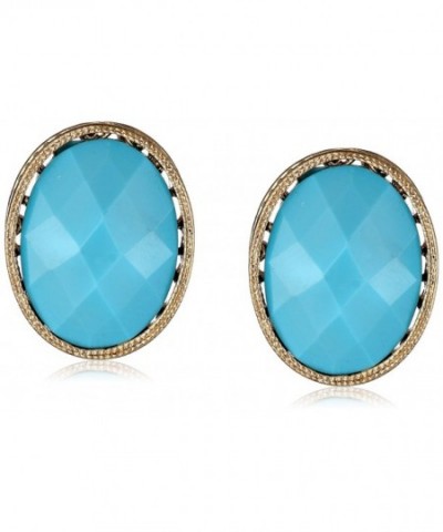 1928 Jewelry Gold Tone Turquoise Earrings
