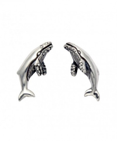 Sterling Silver Humpback Whale Earrings