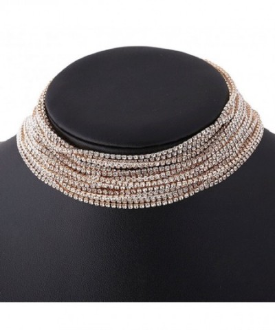 Glamaker Womens Diamond Rhinestone Necklace