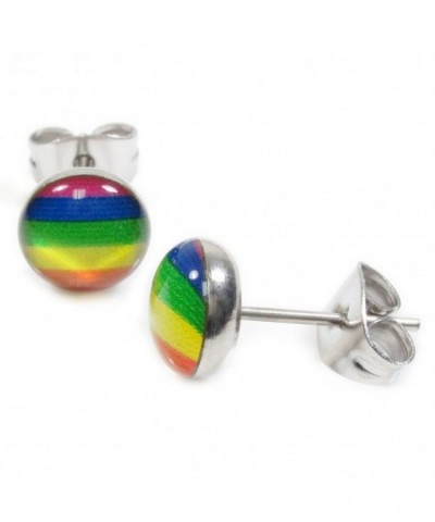 Stainless Steel Pride Rainbow Earrings