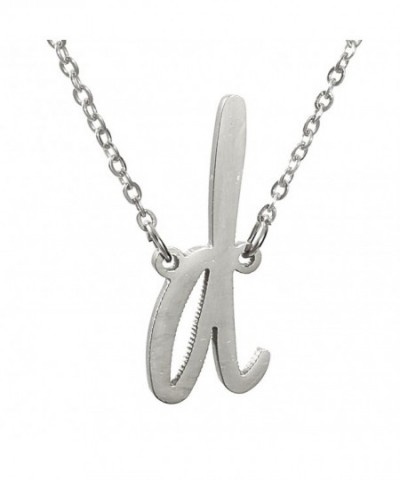 Stainless Initial Necklace Monogram Pendant