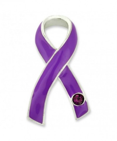 PinMarts Purple Awareness Ribbon Rhinestone