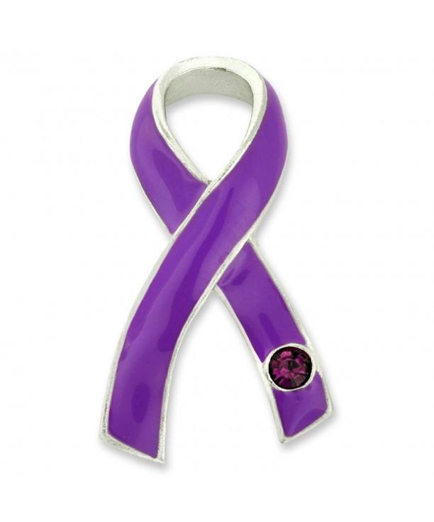 PinMarts Purple Awareness Ribbon Rhinestone