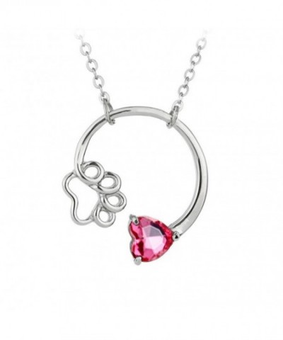 MUZHE Charm Silver Birthstone Necklace