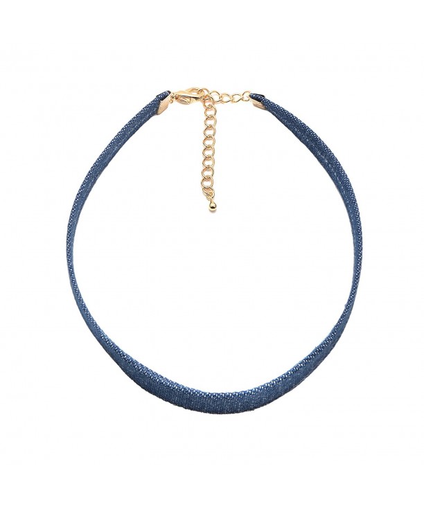 Spinningdaisy 90s Plain Denim Choker