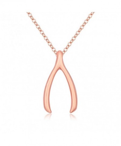 SENFAI Wishbone Pendant Necklace Plated