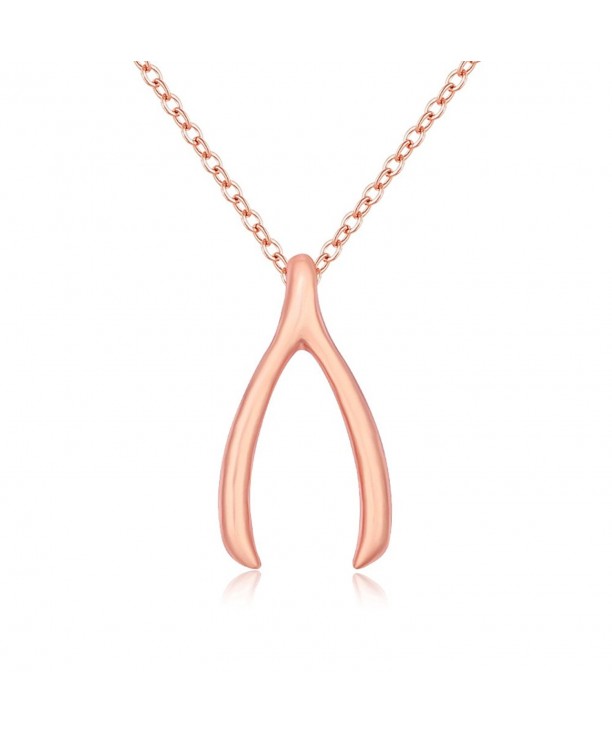 SENFAI Wishbone Pendant Necklace Plated