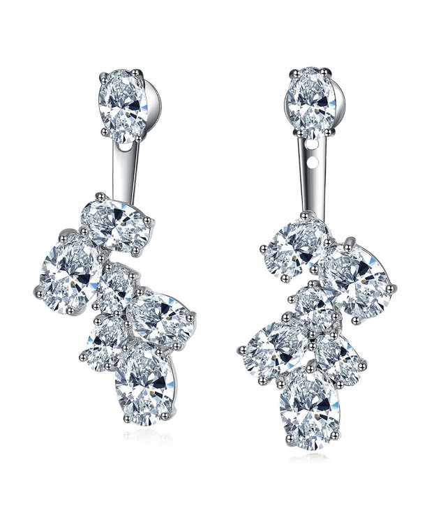 Flower Cluster Zirconia Earrings Wedding