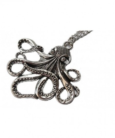 Octopus Necklace Jewelry Pendant Silver