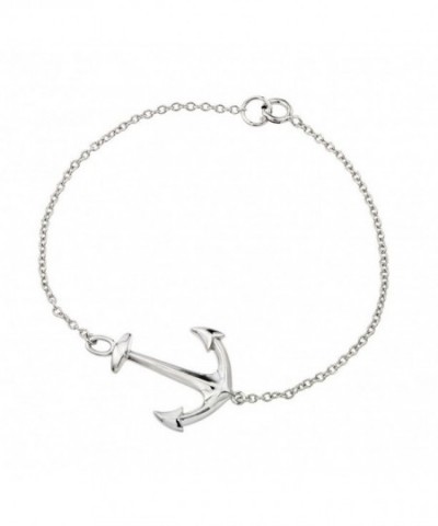 Rhodium Plated Sterling Sideways Bracelet