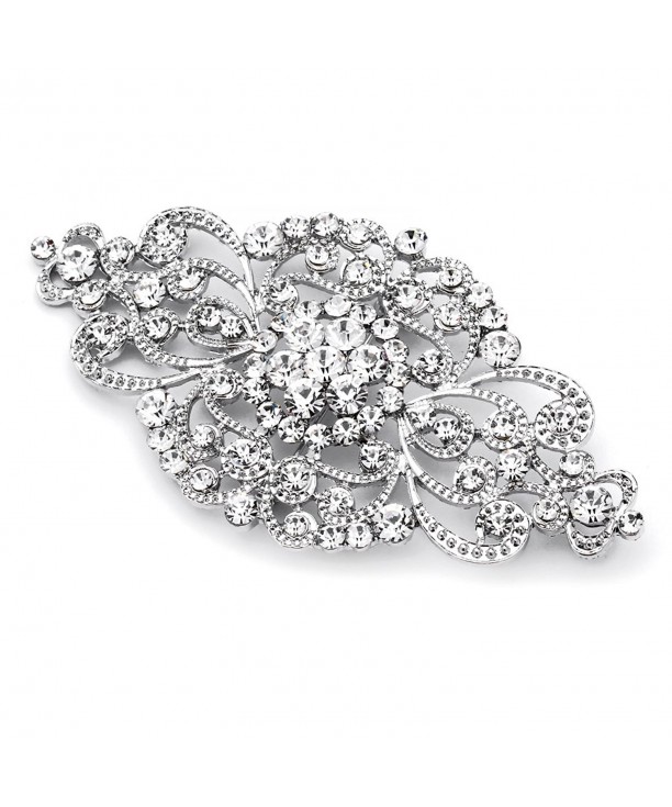 Mariell Vintage Bridal Crystal Brooch