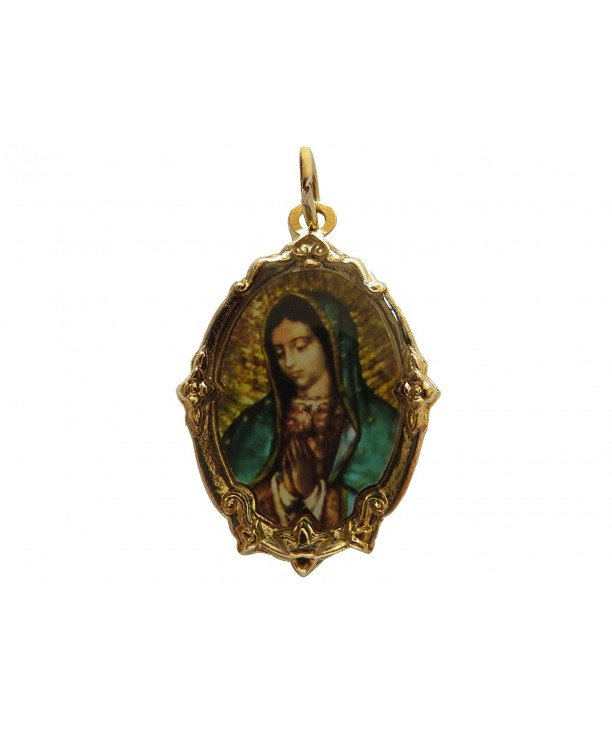 Guadalupe Gold tone Frame shapped Catholic Handmade